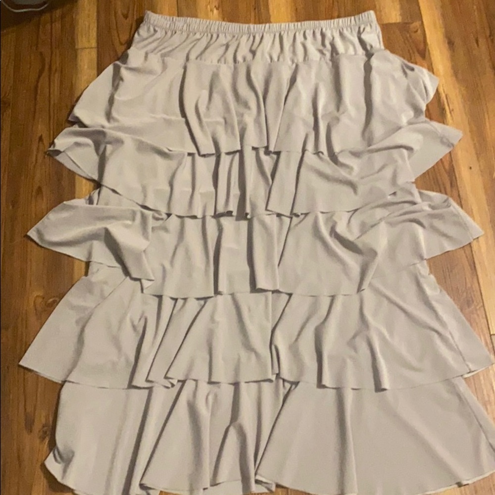 Light gray ruffle skirt